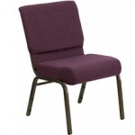 Extra Wide Plum Fabric Stacking Church Chair